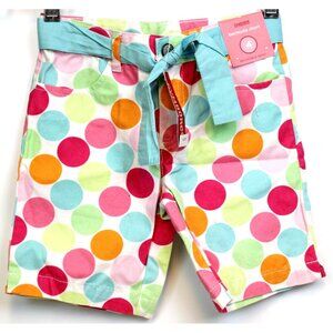 2010 Gymboree Popsicle Party Polka Dot Shorts sz 4 Fabric Belt Bermuda Adjustabl